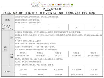 第十九周周计划
