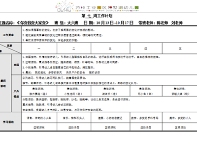 第七周周计划