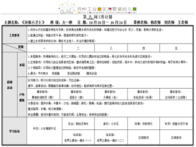 第八周周计划