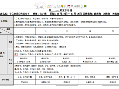 第十一周周计划